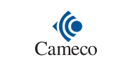 Cameco logo with a blue geometric design above the company's name in black text.